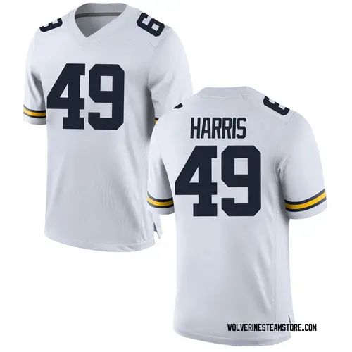 Men's Keshaun Harris Michigan Wolverines Replica White Brand Jordan Football College Jersey