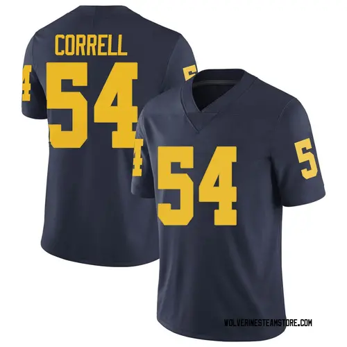 Men's Kraig Correll Michigan Wolverines Limited Navy Brand Jordan Football College Jersey