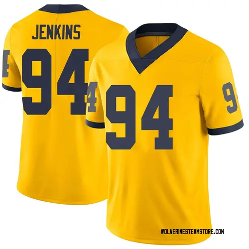 Men's Kris Jenkins Michigan Wolverines Limited Brand Jordan Maize Football College Jersey