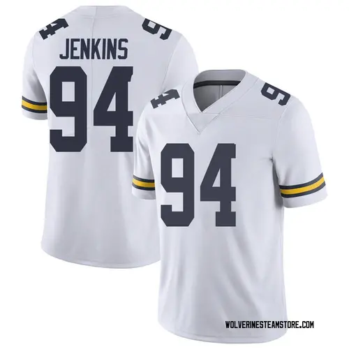 Men's Kris Jenkins Michigan Wolverines Limited White Brand Jordan Football College Jersey