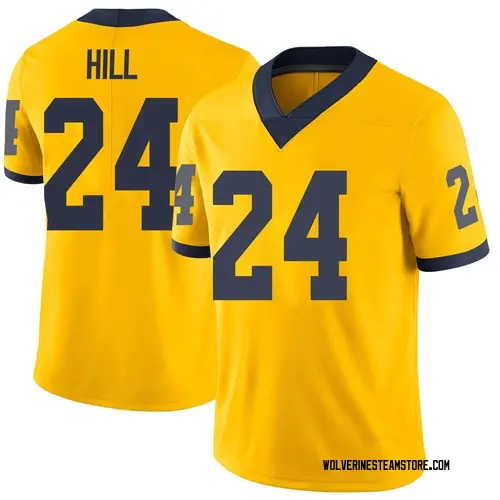 Men's Lavert Hill Michigan Wolverines Limited Brand Jordan Maize Football College Jersey