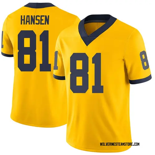 Men's Louis Hansen Michigan Wolverines Limited Brand Jordan Maize Football College Jersey