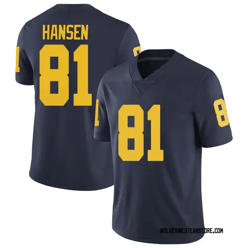 Men's Louis Hansen Michigan Wolverines Limited Navy Brand Jordan Football College Jersey