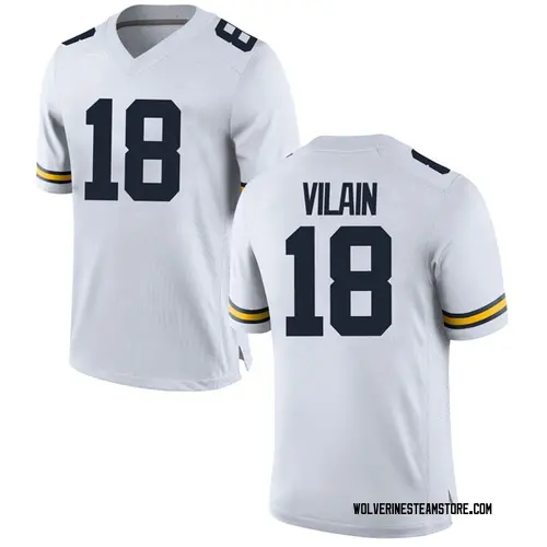 Men's Luiji Vilain Michigan Wolverines Replica White Brand Jordan Football College Jersey