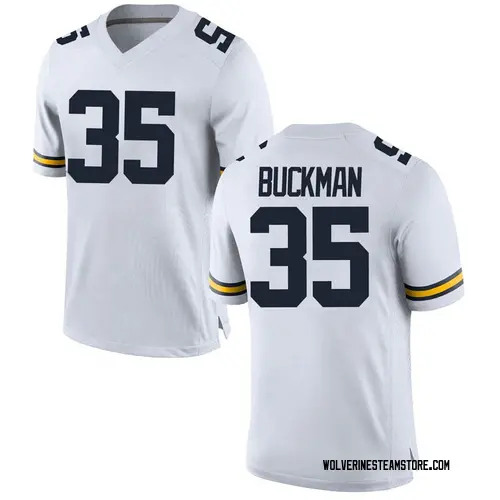 Men's Luke Buckman Michigan Wolverines Replica White Brand Jordan Football College Jersey