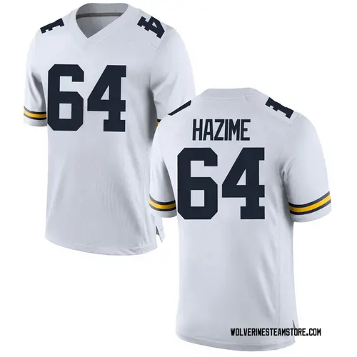 Men's Mahdi Hazime Michigan Wolverines Replica White Brand Jordan Football College Jersey