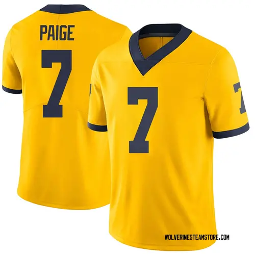 Men's Makari Paige Michigan Wolverines Limited Brand Jordan Maize Football College Jersey