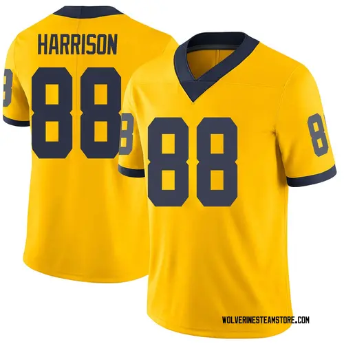 Men's Mathew Harrison Michigan Wolverines Limited Brand Jordan Maize Football College Jersey