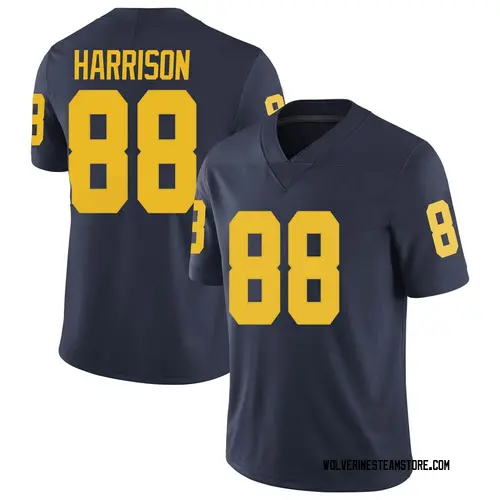 Men's Mathew Harrison Michigan Wolverines Limited Navy Brand Jordan Football College Jersey