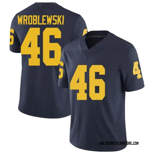 Men's Michael Wroblewski Michigan Wolverines Limited Navy Brand Jordan Football College Jersey