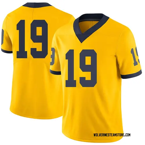 Men's Mike Sainristil Michigan Wolverines Limited Brand Jordan Maize Football College Jersey