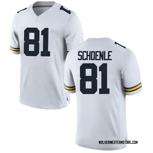 Men's Nate Schoenle Michigan Wolverines Game White Brand Jordan Football College Jersey