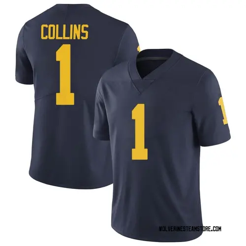 Men's Nico Collins Michigan Wolverines Limited Navy Brand Jordan Football College Jersey