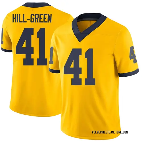 Men's Nikhai Hill-Green Michigan Wolverines Limited Green Brand Jordan Maize Football College Jersey