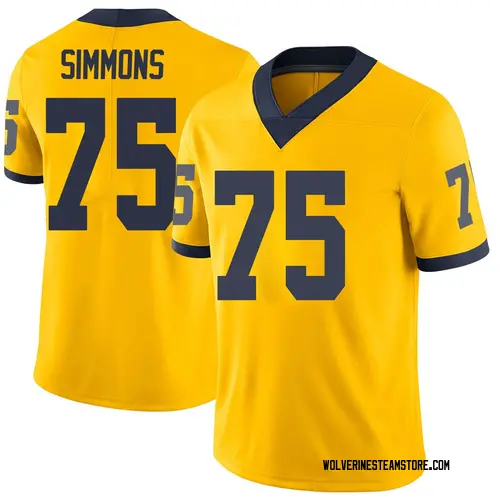Men's Peter Simmons Michigan Wolverines Limited Brand Jordan Maize Football College Jersey