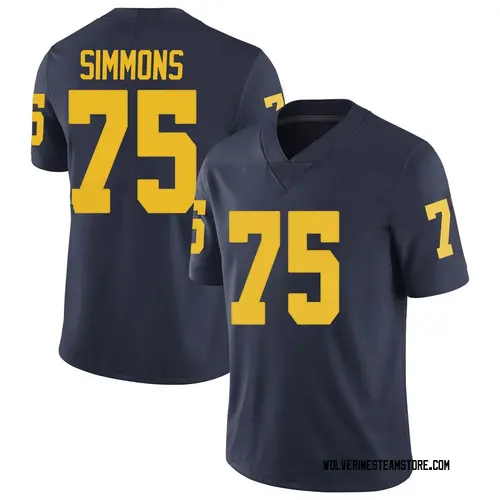 Men's Peter Simmons Michigan Wolverines Limited Navy Brand Jordan Football College Jersey