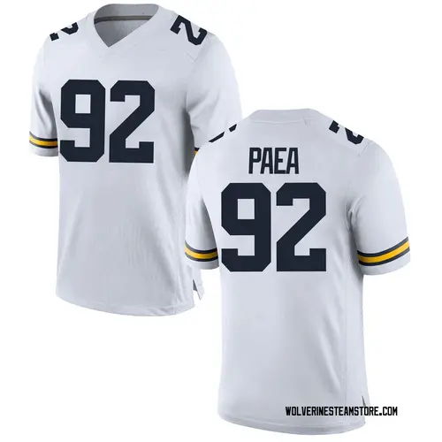 Men's Phillip Paea Michigan Wolverines Replica White Brand Jordan Football College Jersey
