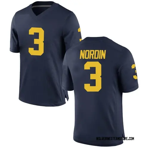 Men's Quinn Nordin Michigan Wolverines Game Navy Brand Jordan Football College Jersey