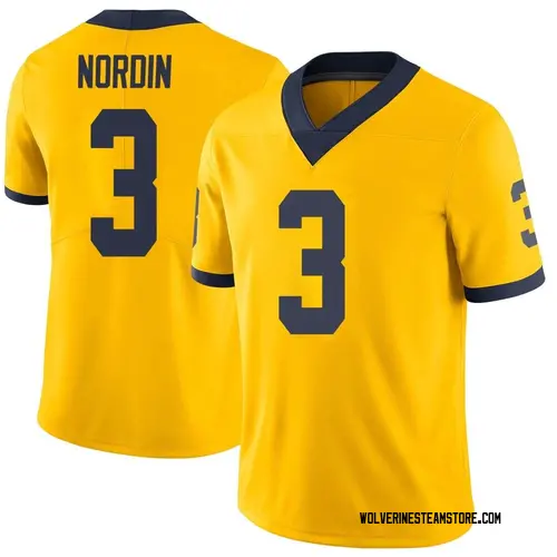 Men's Quinn Nordin Michigan Wolverines Limited Brand Jordan Maize Football College Jersey