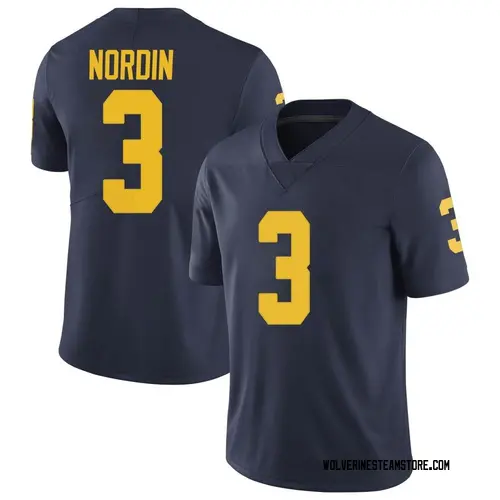 Men's Quinn Nordin Michigan Wolverines Limited Navy Brand Jordan Football College Jersey