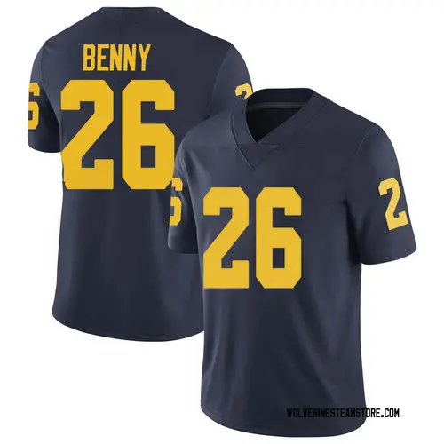 Men's Rayshaun Benny Michigan Wolverines Limited Navy Brand Jordan Football College Jersey