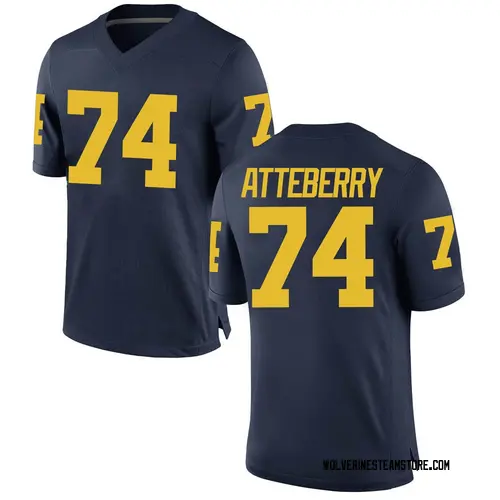 Men's Reece Atteberry Michigan Wolverines Game Navy Brand Jordan Football College Jersey