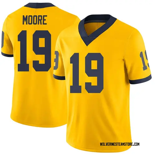 Men's Rod Moore Michigan Wolverines Limited Brand Jordan Maize Football College Jersey