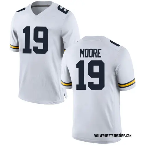 Men's Rod Moore Michigan Wolverines Replica White Brand Jordan Football College Jersey