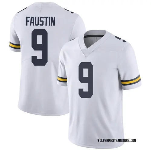 Men's Sammy Faustin Michigan Wolverines Limited White Brand Jordan Football College Jersey