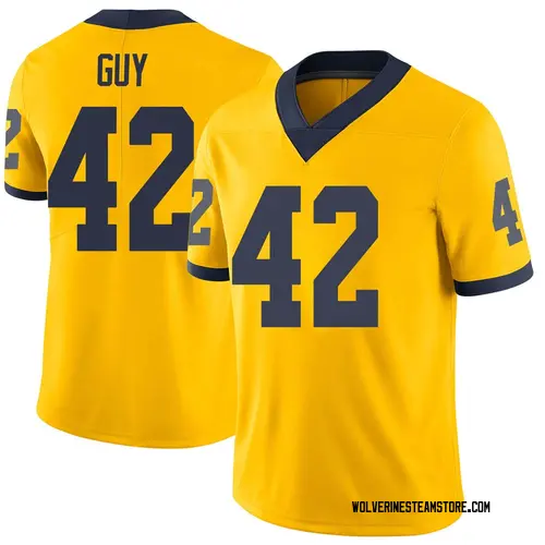 Men's TJ Guy Michigan Wolverines Limited Brand Jordan Maize Football College Jersey