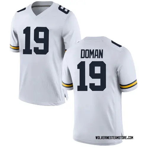 Men's Tommy Doman Michigan Wolverines Replica White Brand Jordan Football College Jersey
