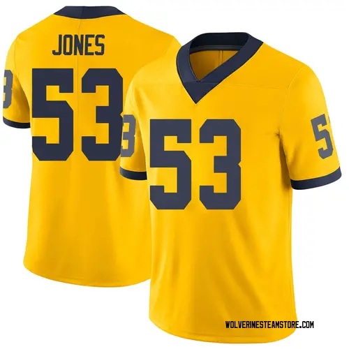 Men's Trente Jones Michigan Wolverines Limited Brand Jordan Maize Football College Jersey