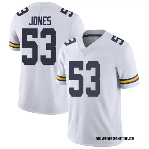 Men's Trente Jones Michigan Wolverines Limited White Brand Jordan Football College Jersey