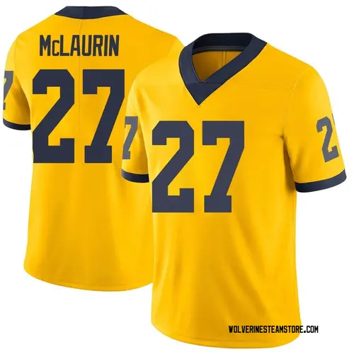 Men's Tyler Mclaurin Michigan Wolverines Limited Brand Jordan Tyler McLaurin Maize Football College Jersey