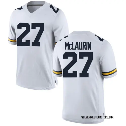 Men's Tyler Mclaurin Michigan Wolverines Replica White Brand Jordan Tyler McLaurin Football College Jersey