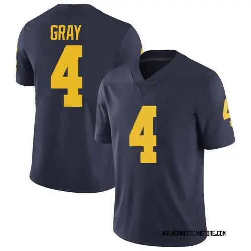 Men's Vincent Gray Michigan Wolverines Limited Gray Brand Jordan Navy Football College Jersey