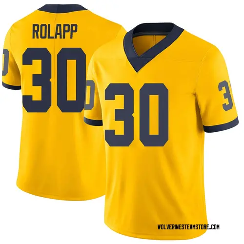 Men's Will Rolapp Michigan Wolverines Limited Brand Jordan Maize Football College Jersey