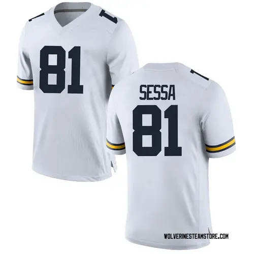 Men's Will Sessa Michigan Wolverines Game White Brand Jordan Football College Jersey