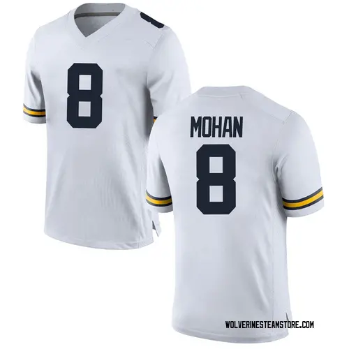 Men's William Mohan Michigan Wolverines Replica White Brand Jordan Football College Jersey