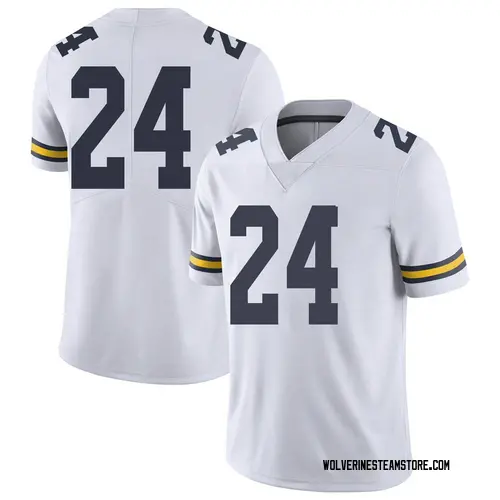 Men's Zach Charbonnet Michigan Wolverines Limited White Brand Jordan Football College Jersey