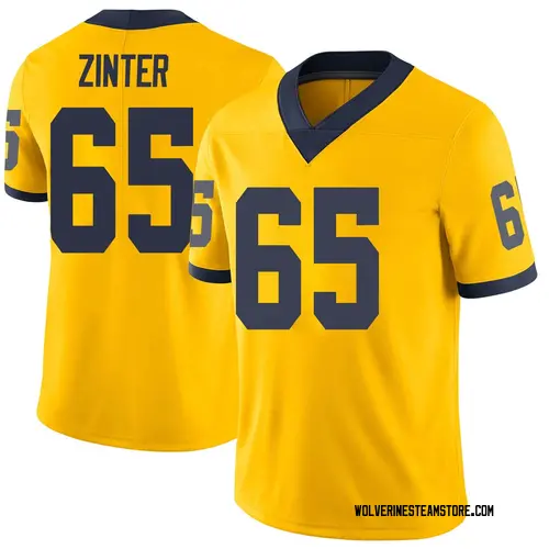 Men's Zak Zinter Michigan Wolverines Limited Brand Jordan Maize Football College Jersey