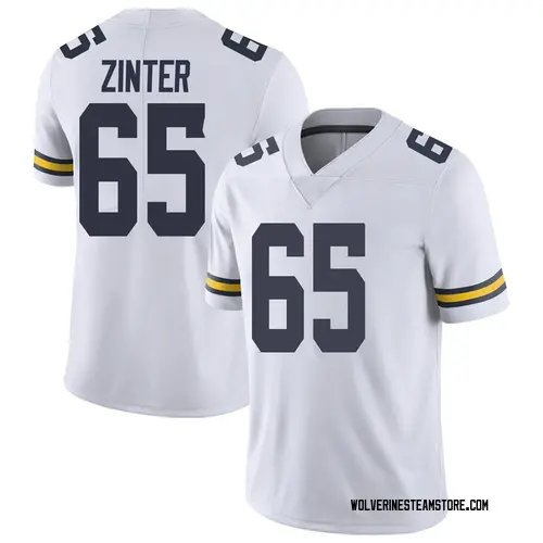 Men's Zak Zinter Michigan Wolverines Limited White Brand Jordan Football College Jersey