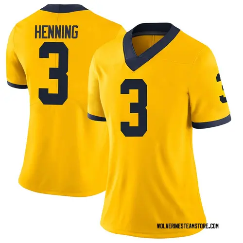 Women's A.J. Henning Michigan Wolverines Limited Brand Jordan Maize Football College Jersey