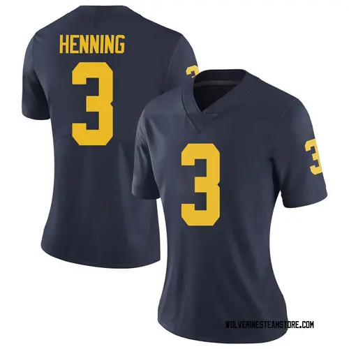 Women's A.J. Henning Michigan Wolverines Limited Navy Brand Jordan Football College Jersey