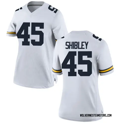 Women's Adam Shibley Michigan Wolverines Replica White Brand Jordan Football College Jersey