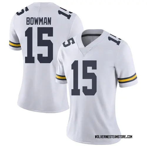 Women's Alan Bowman Michigan Wolverines Limited White Brand Jordan Football College Jersey