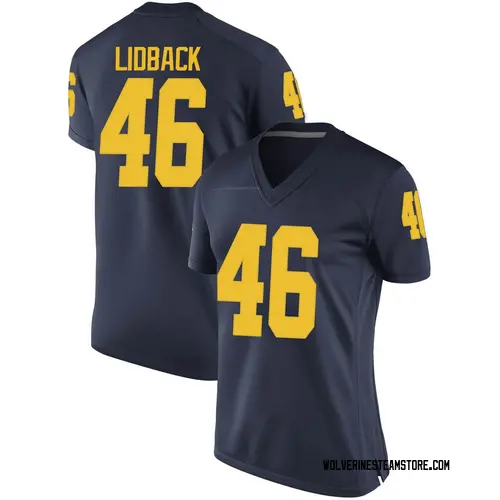 Women's Alexander Lidback Michigan Wolverines Replica Navy Brand Jordan Football College Jersey