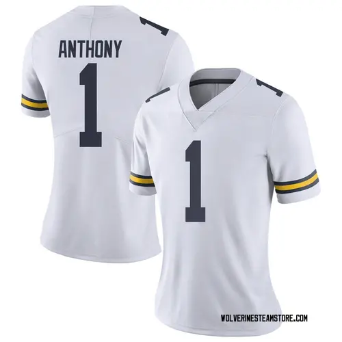 Women's Andrel Anthony Michigan Wolverines Limited White Brand Jordan Football College Jersey
