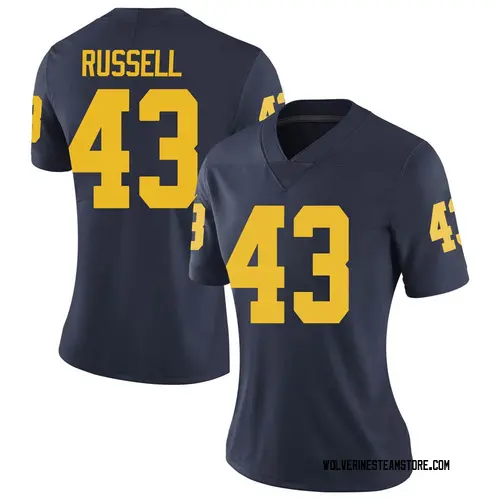 Women's Andrew Russell Michigan Wolverines Limited Navy Brand Jordan Football College Jersey