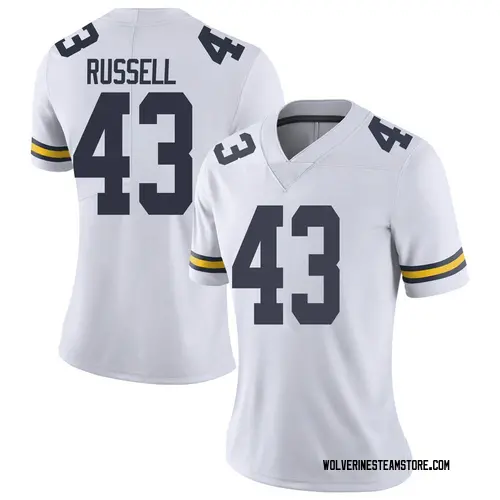 Women's Andrew Russell Michigan Wolverines Limited White Brand Jordan Football College Jersey